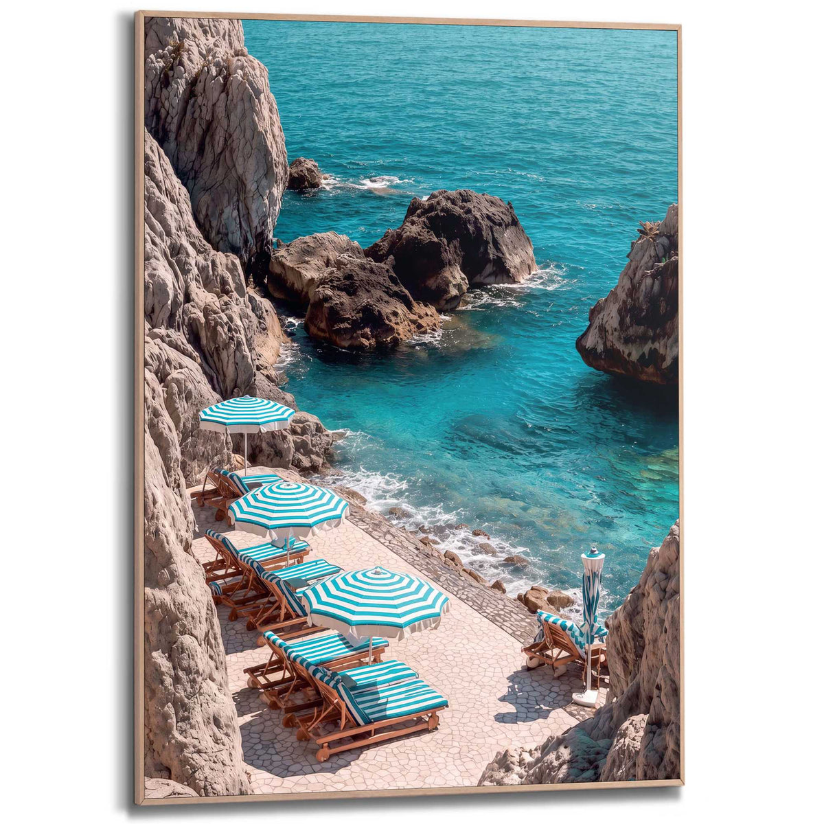 Framed Poster Private Beach 70x50