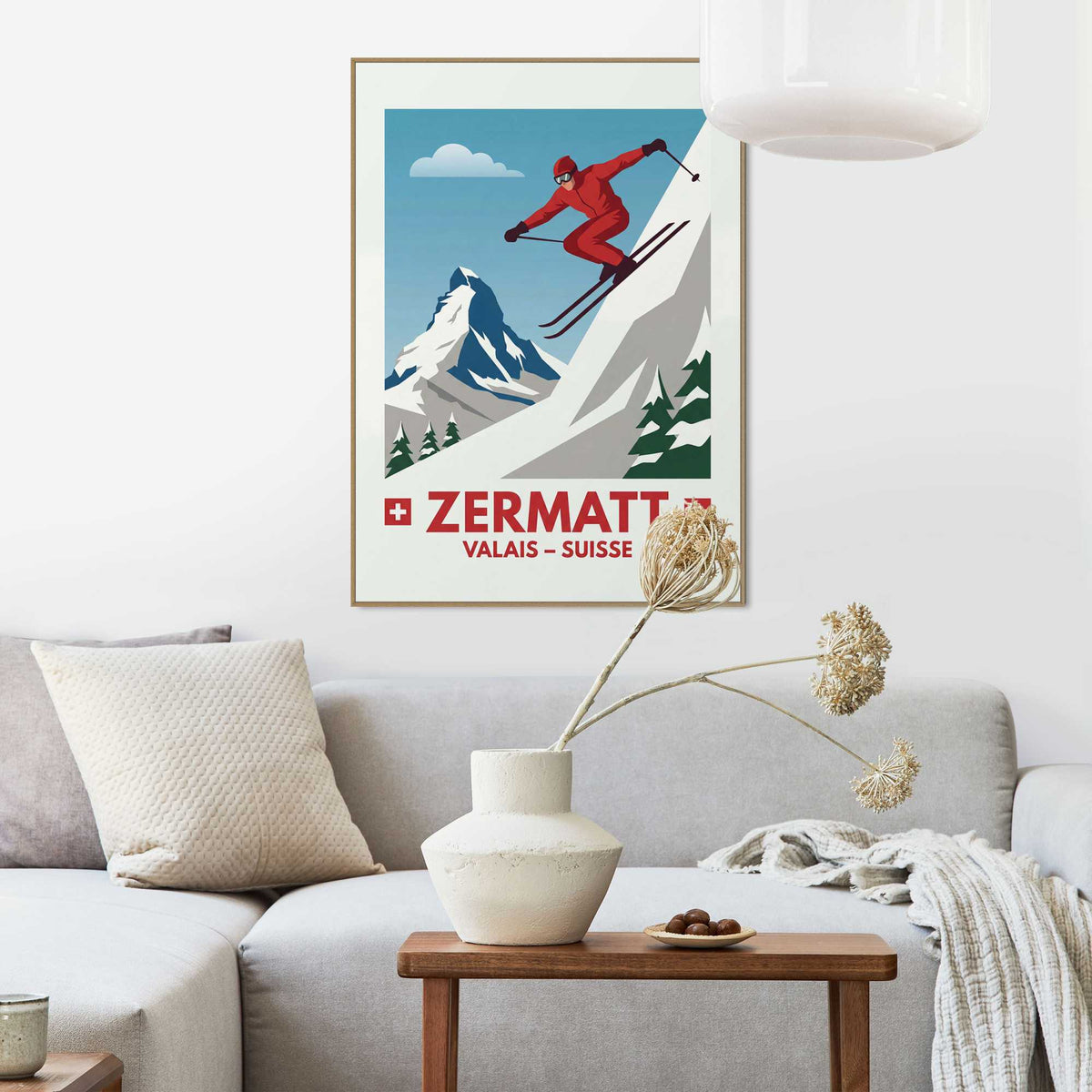 Framed Poster Zermatt Ski Poster 70x50