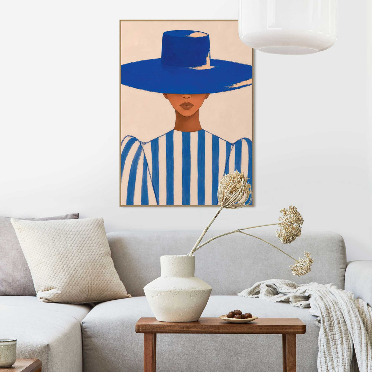 Framed Poster Bold Blue Hat 70x50