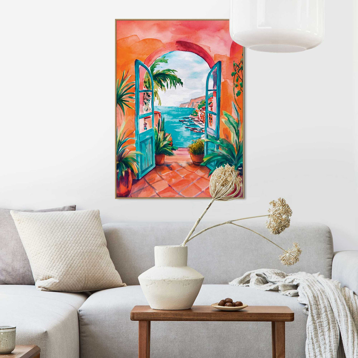 Framed Poster Mediterranean View 70x50