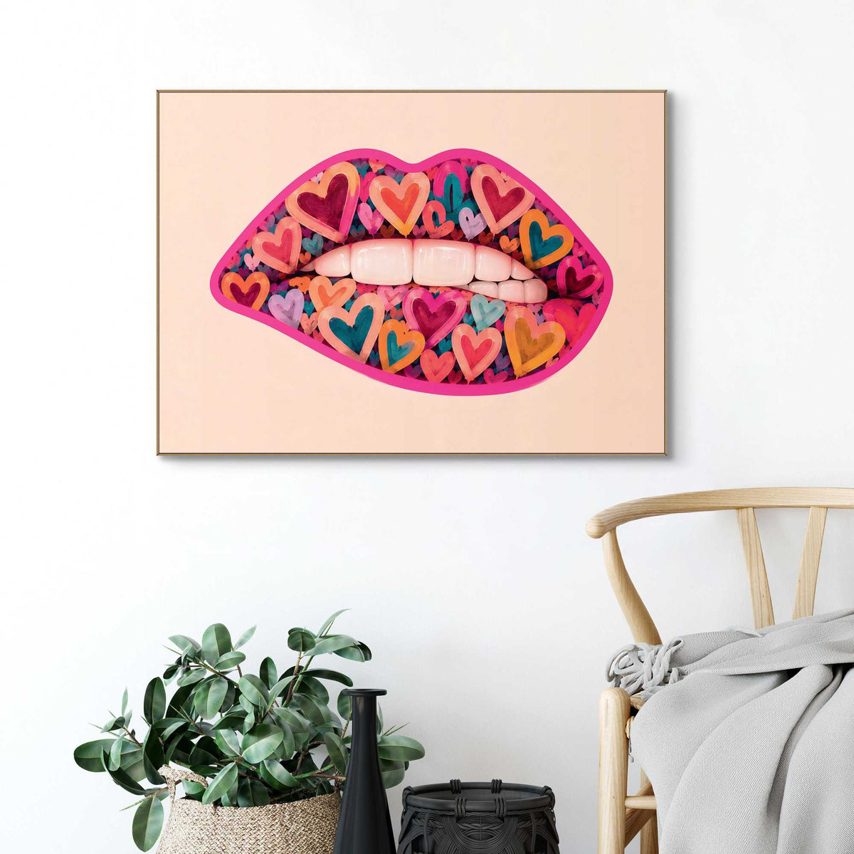 Framed Poster Colourful Kiss 50x70