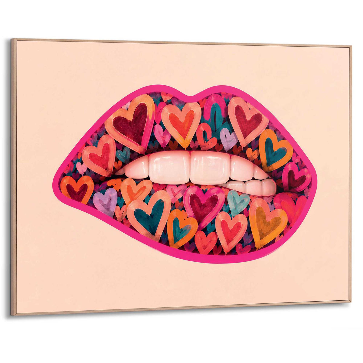 Framed Poster Colourful Kiss 50x70