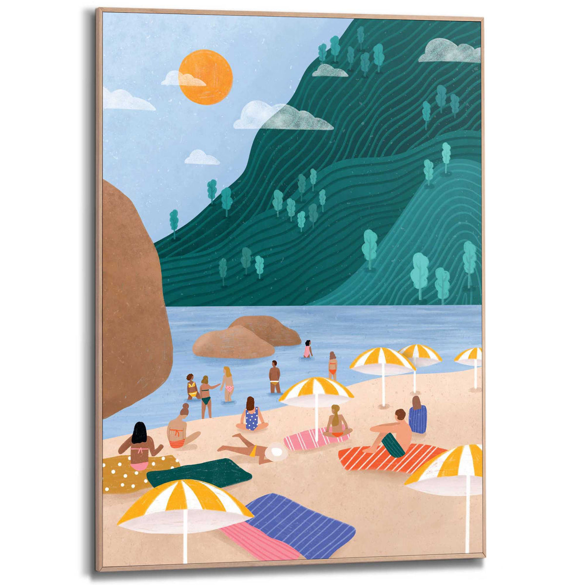 Framed Poster Summer Beach 70x50