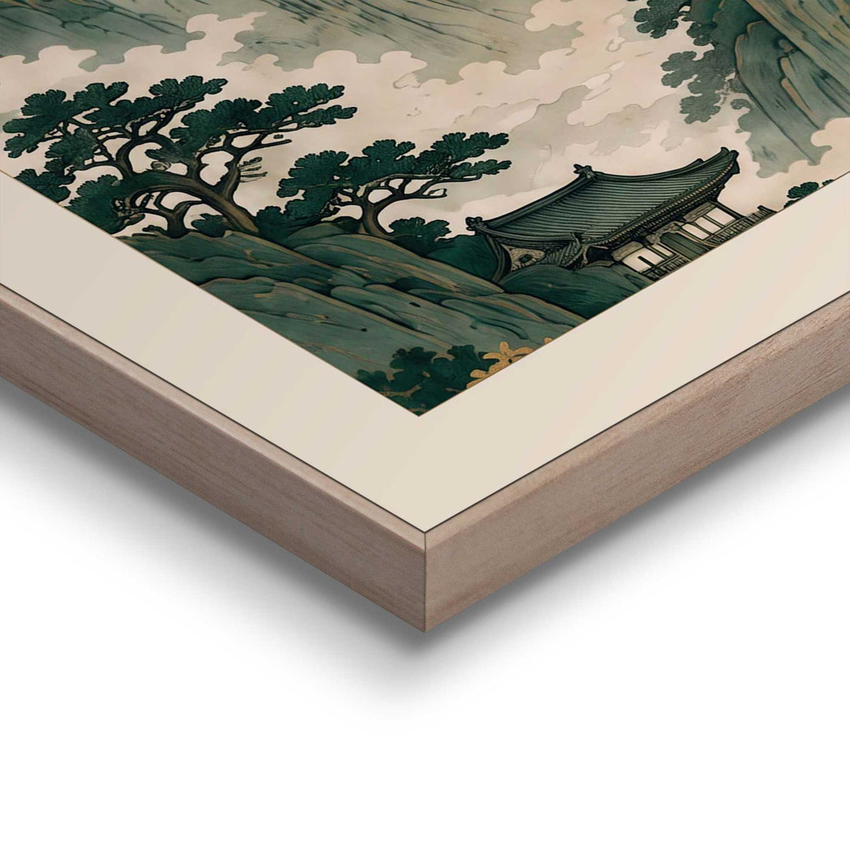 Framed Poster Emerald Japanese Art 50x40