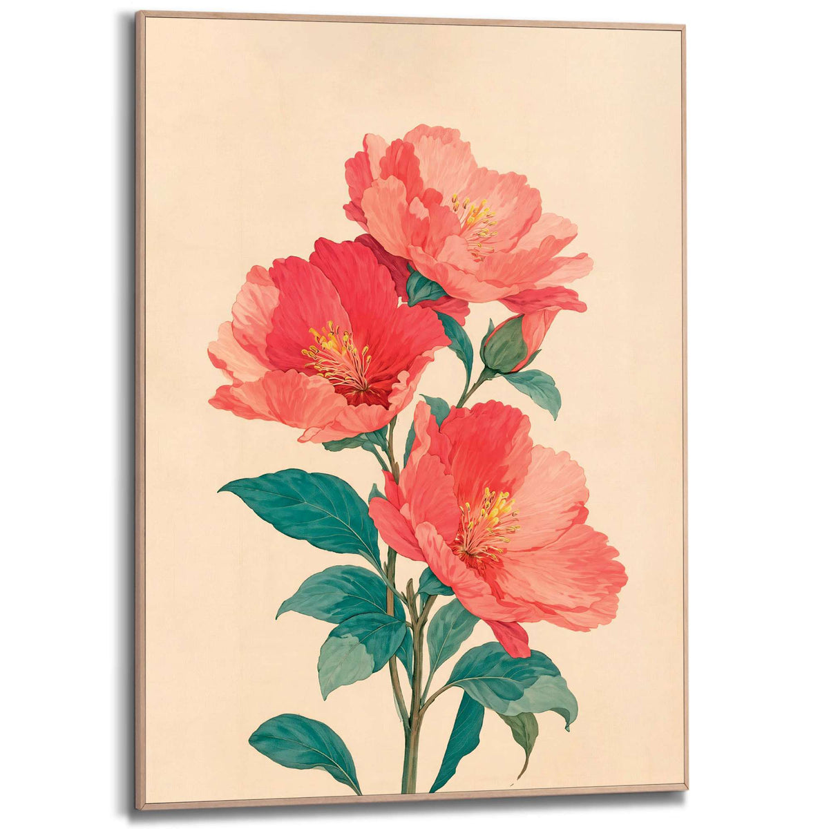 Framed Poster Romantic Florals 70x50