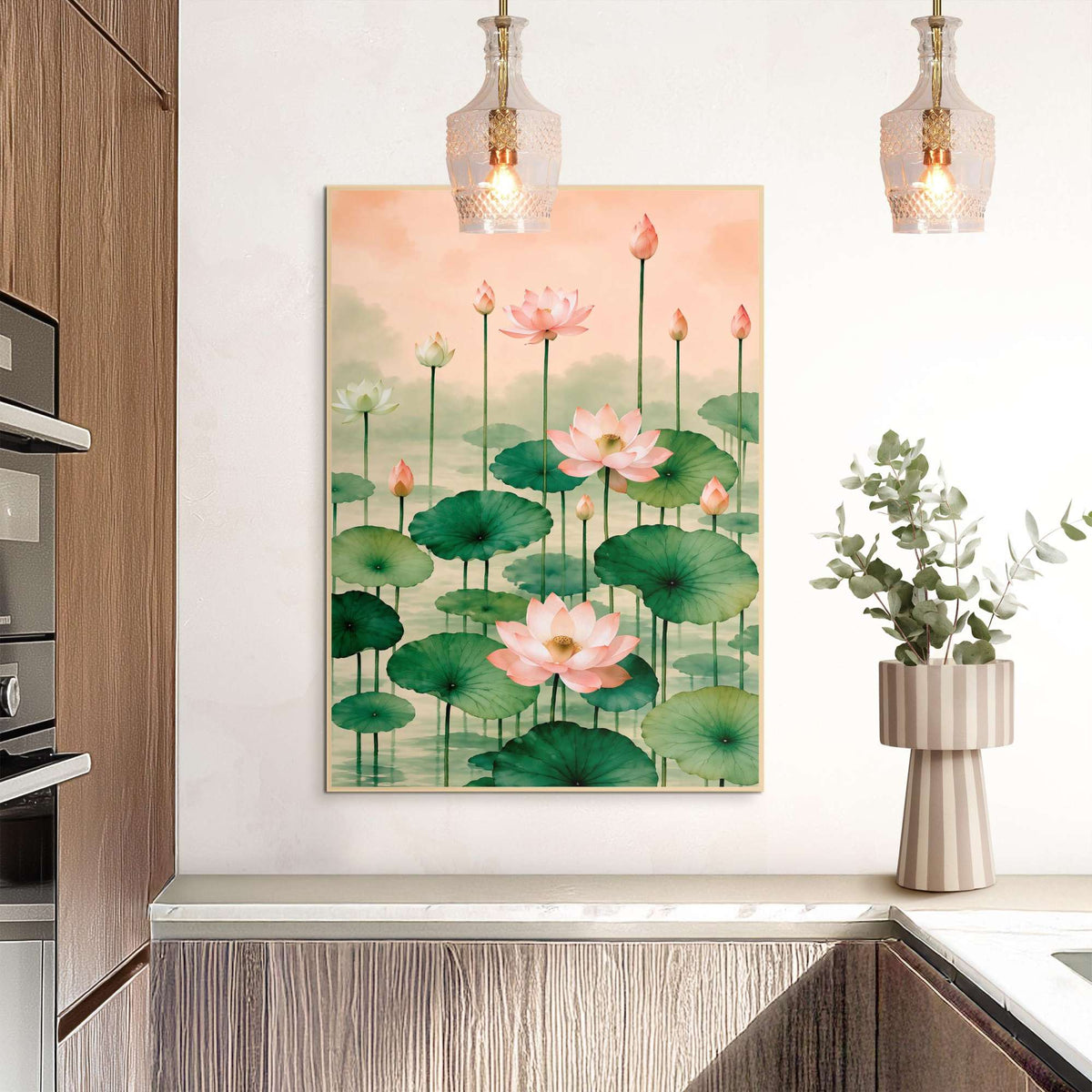Framed Poster Lotus Garden 70x50