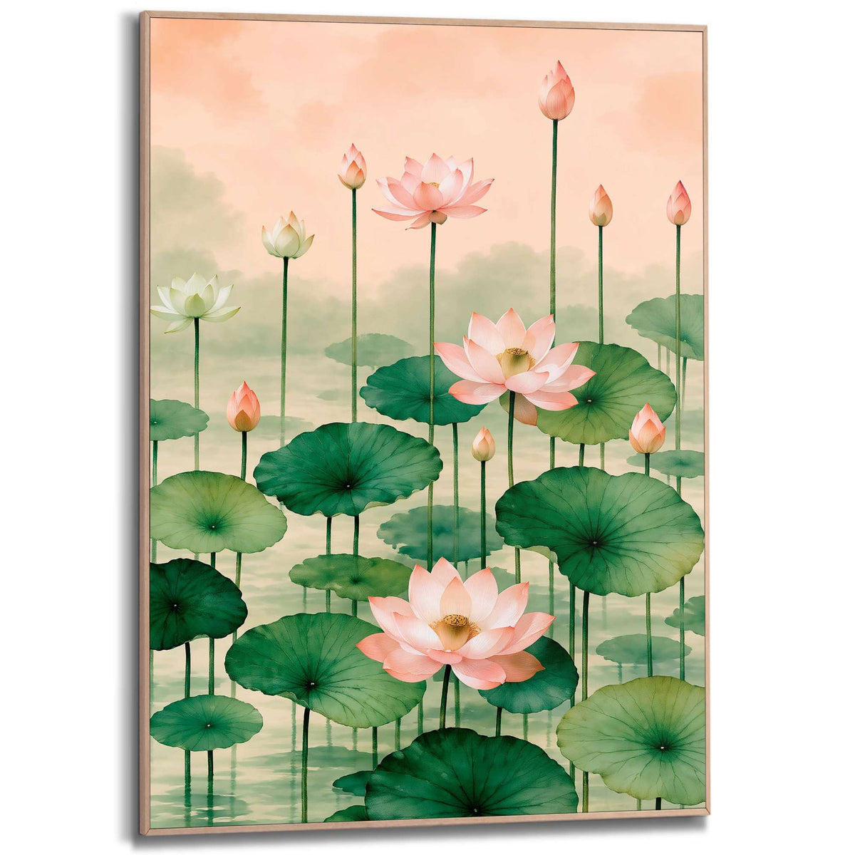 Framed Poster Lotus Garden 70x50