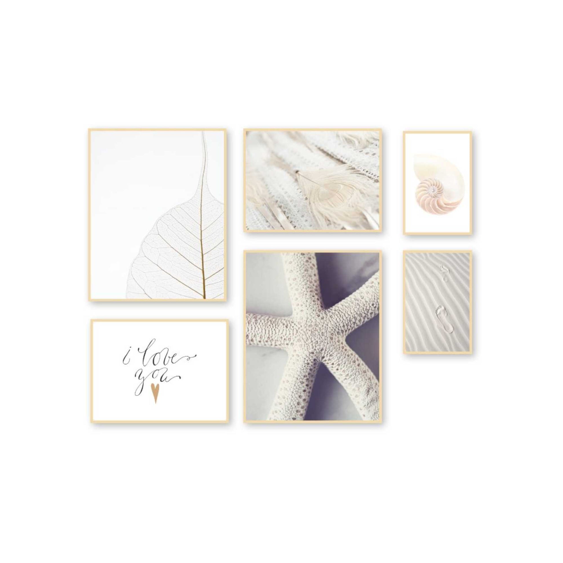 Framed in Wood Clean White Set I - Framed in Wood Set 6pcs 50x40