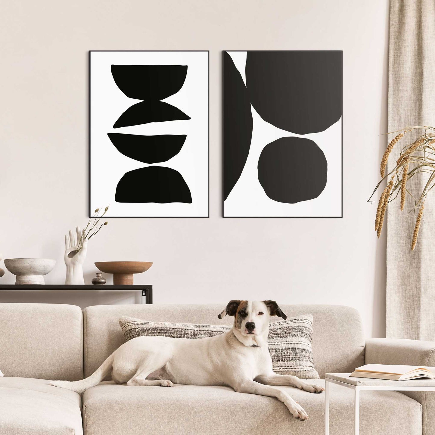 Framed in Black Half Rounds Black 70x50
