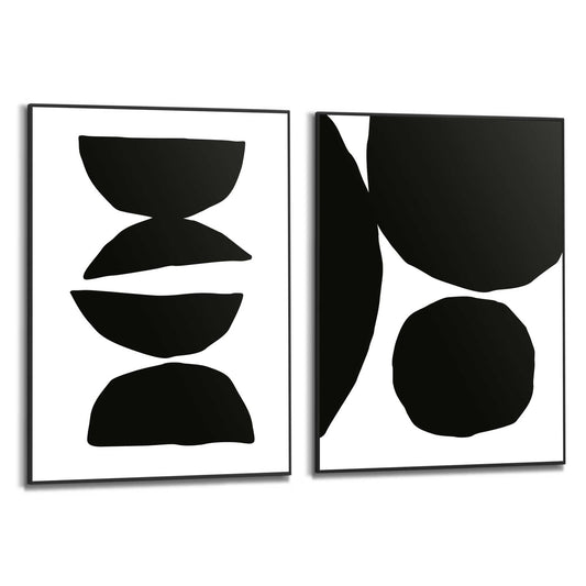 Framed in Black Half Rounds Black 70x50