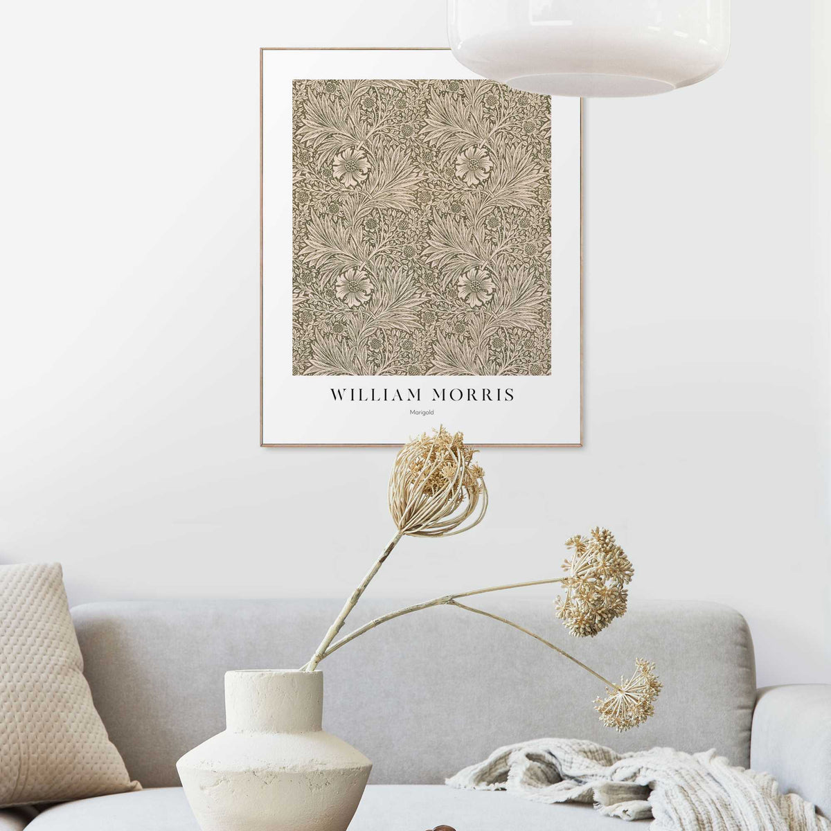 Framed in Wood William Morris - marigold 50x40