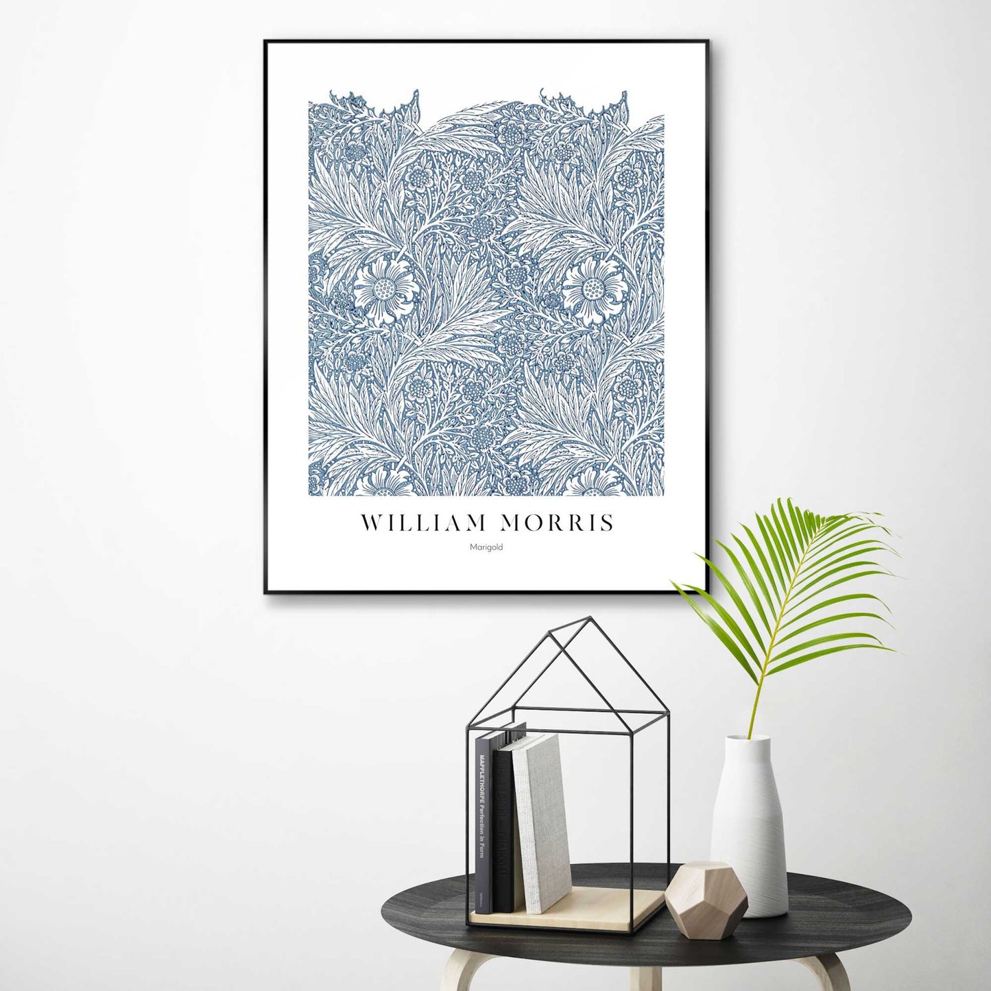 Framed in Black William Morris - marigold blue 50x40