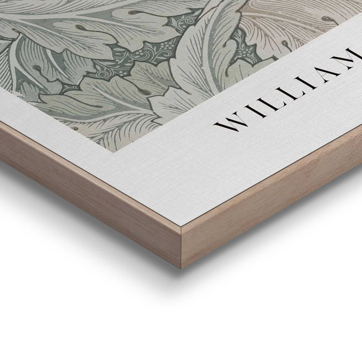 Framed in Wood William Morris - soft green papiers 50x40
