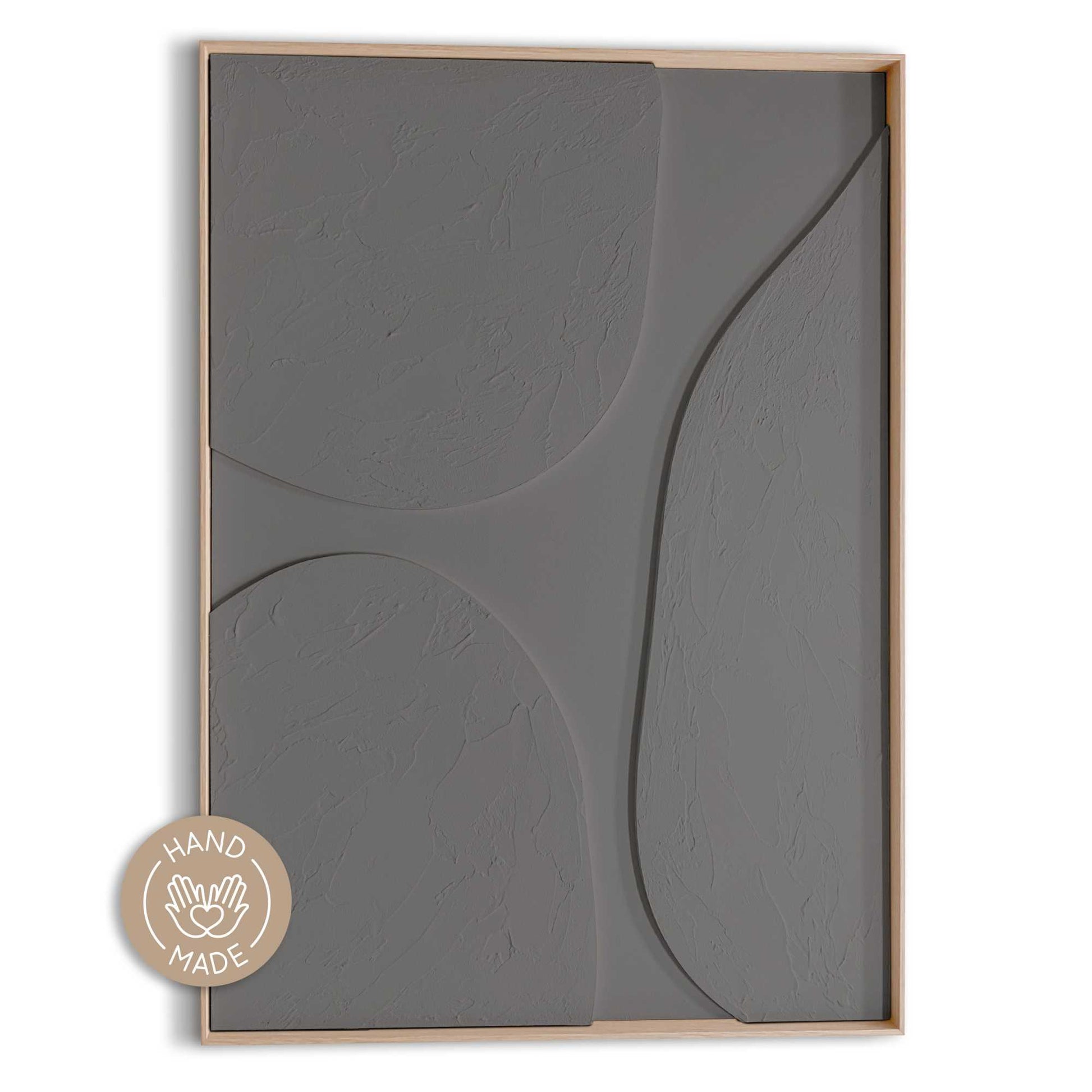 Handmade 3D Art Pebbles - warm grey 70x50