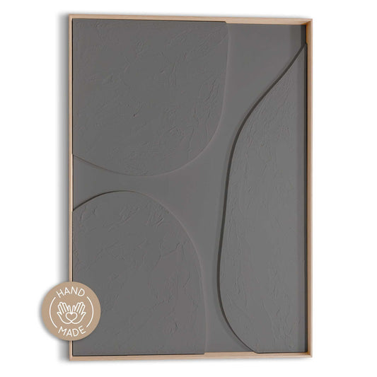 Handmade 3D Art Pebbles - warm grey 70x50