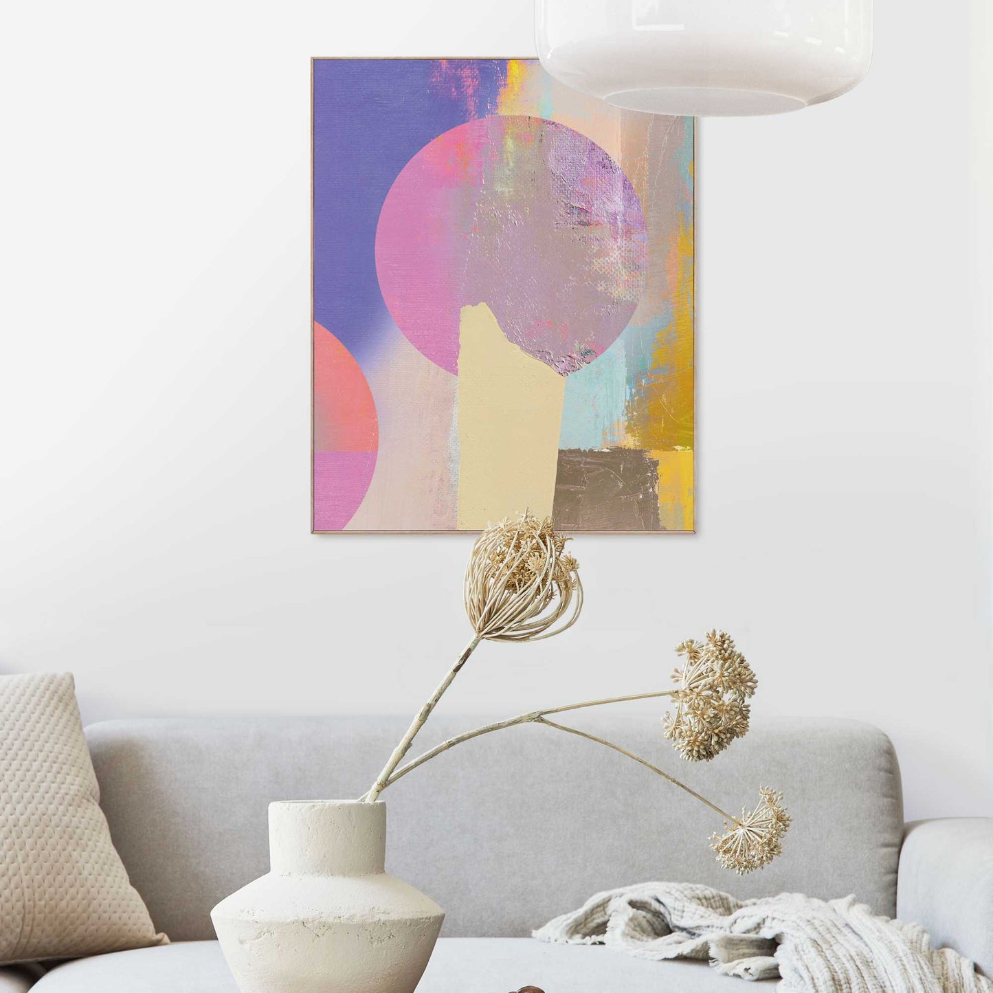 Framed in Wood Coloured Abstract 50x40