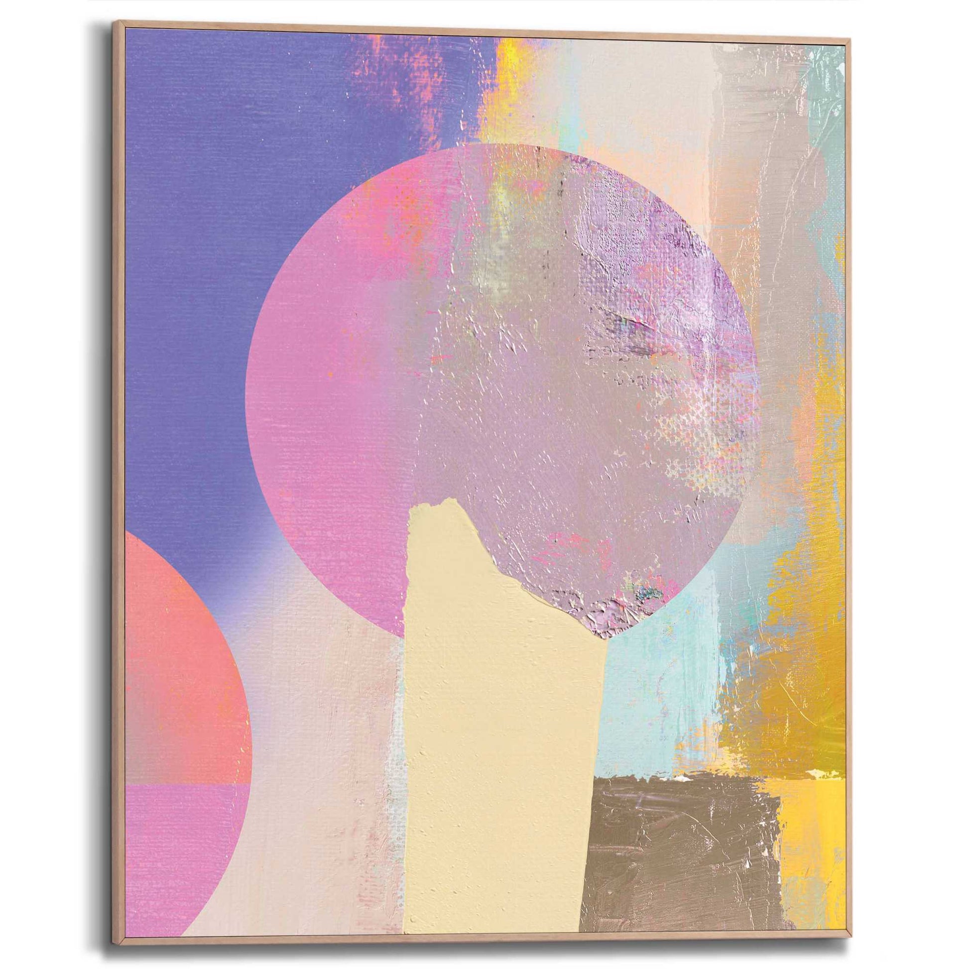Framed in Wood Coloured Abstract 50x40