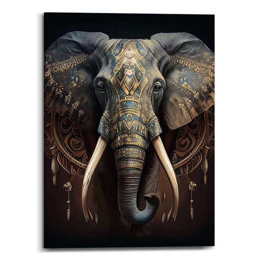 Canvas Decorated Elephant 70x50