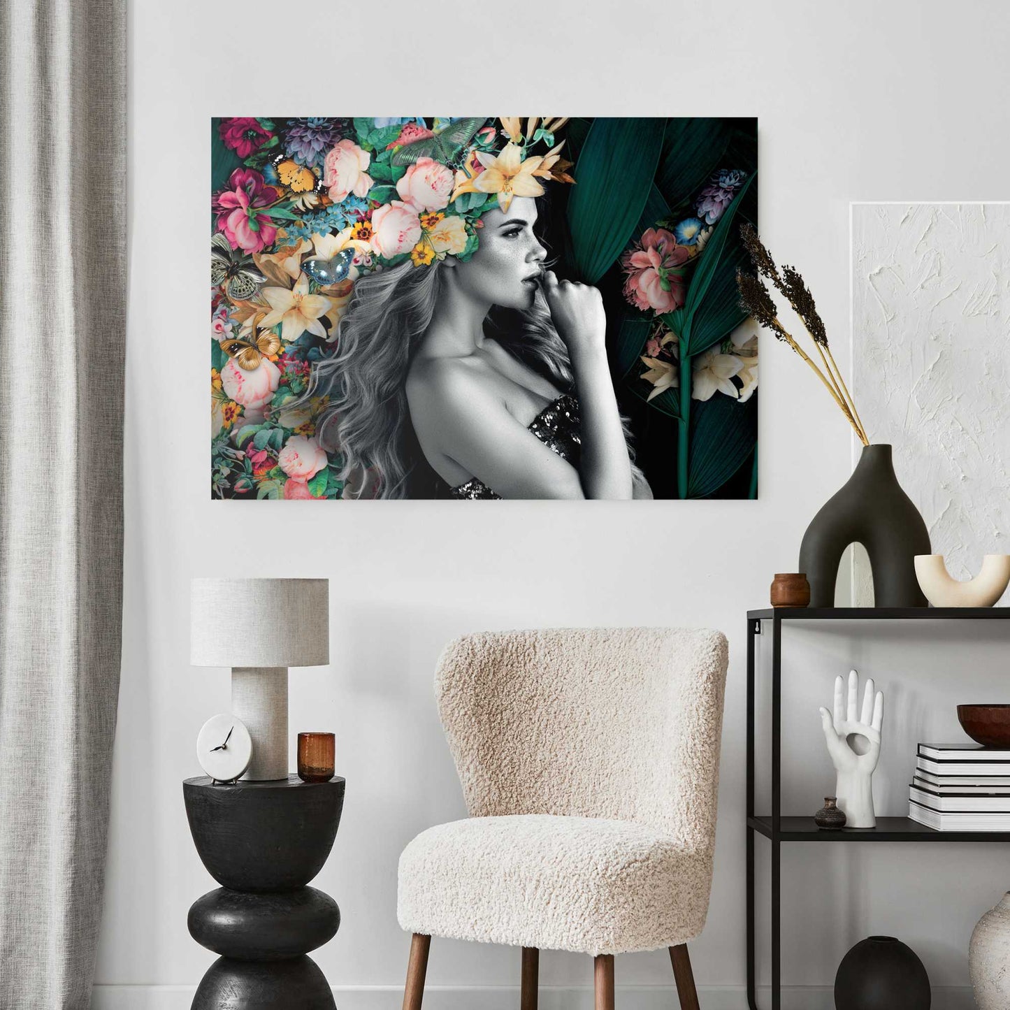 Plexiglass painting Spring Flowered Lady 70x100