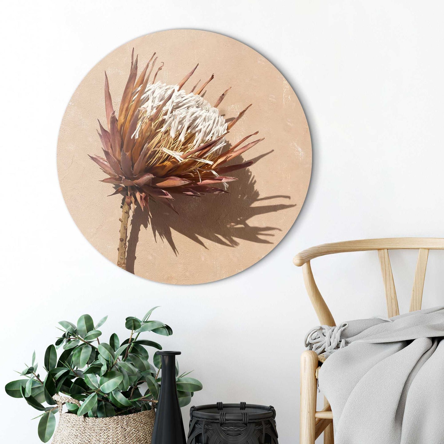 Painting Protea Flower 80 Rond