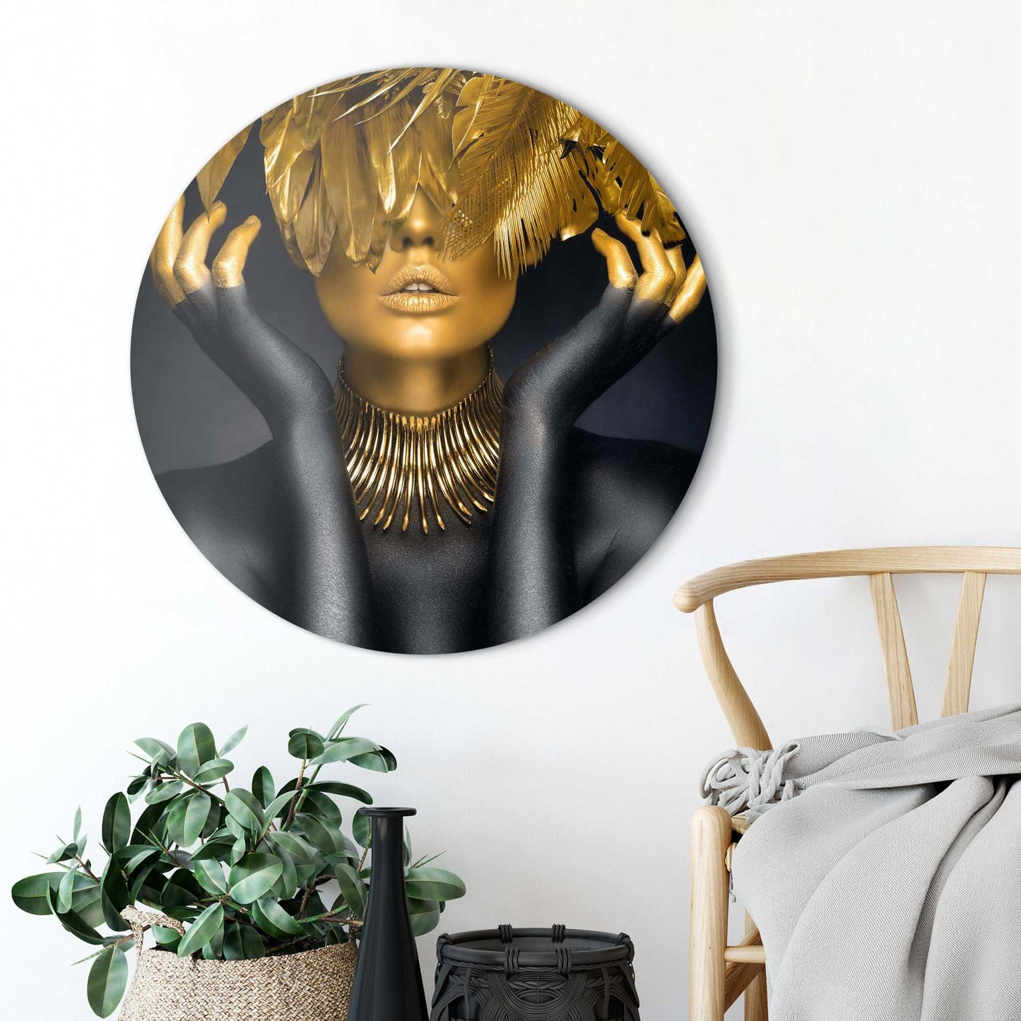 Painting Feather Girl 80 Rond