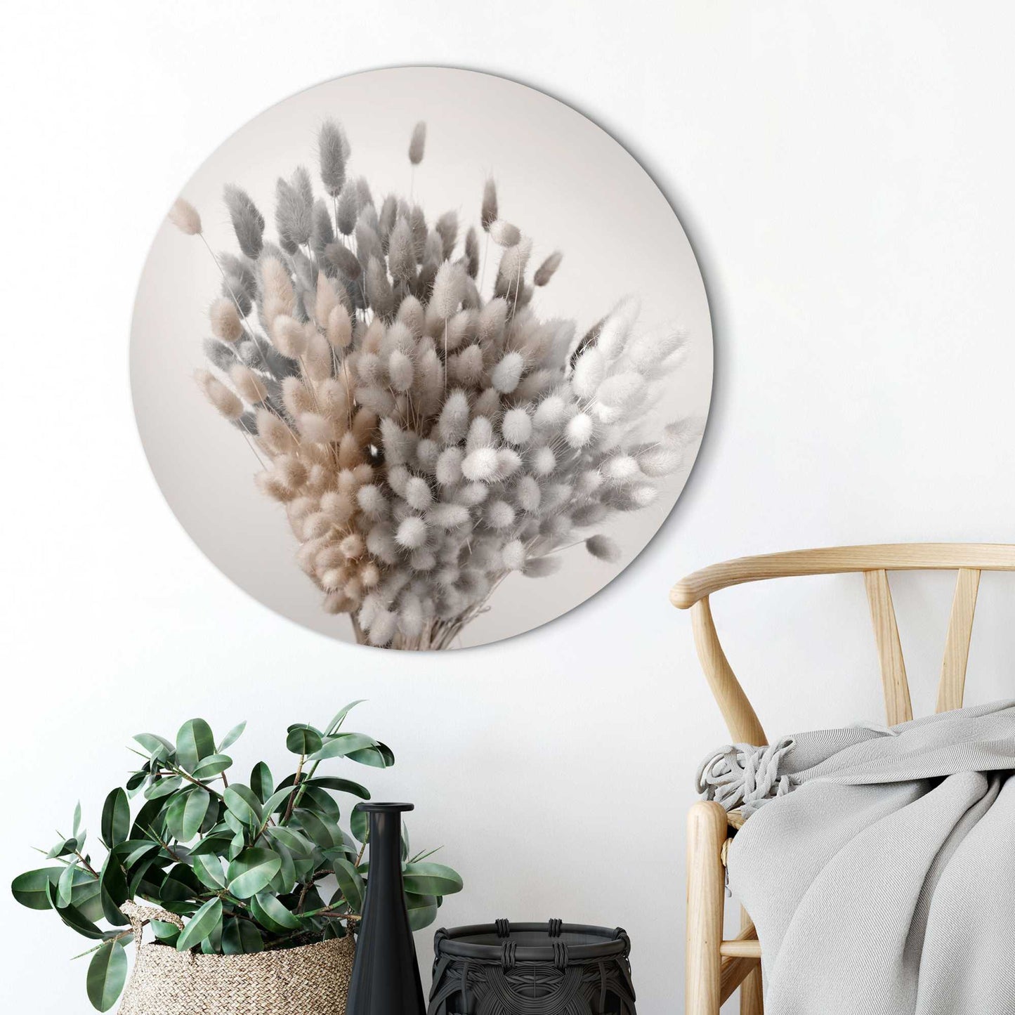 Painting Dried Bouquet Grey 80 Rond