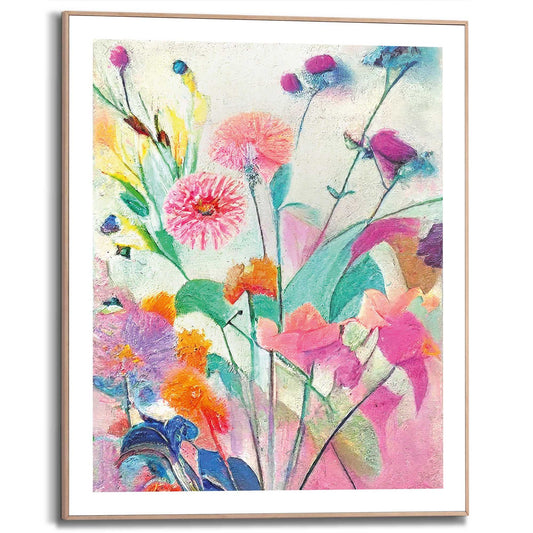 Framed in Wood Intelligent Flowers 50x40