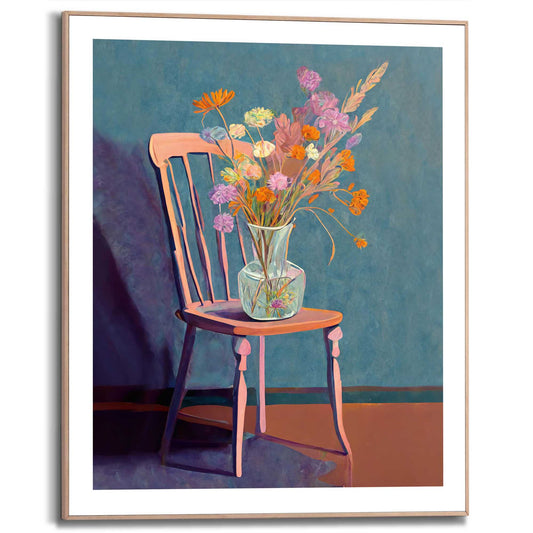 Framed in Wood Coloured Chair 50x40