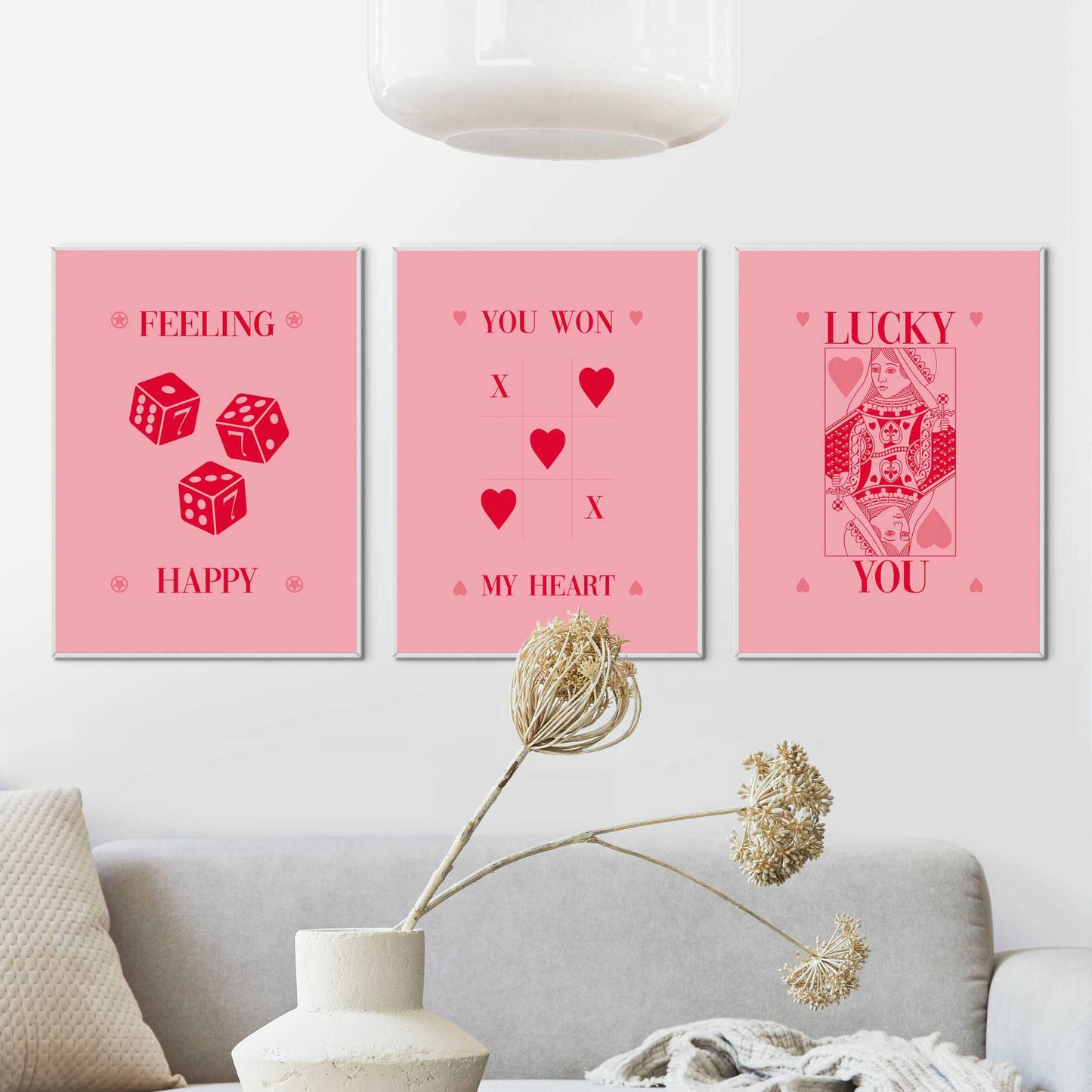 Framed in White Happy Cards 40x30