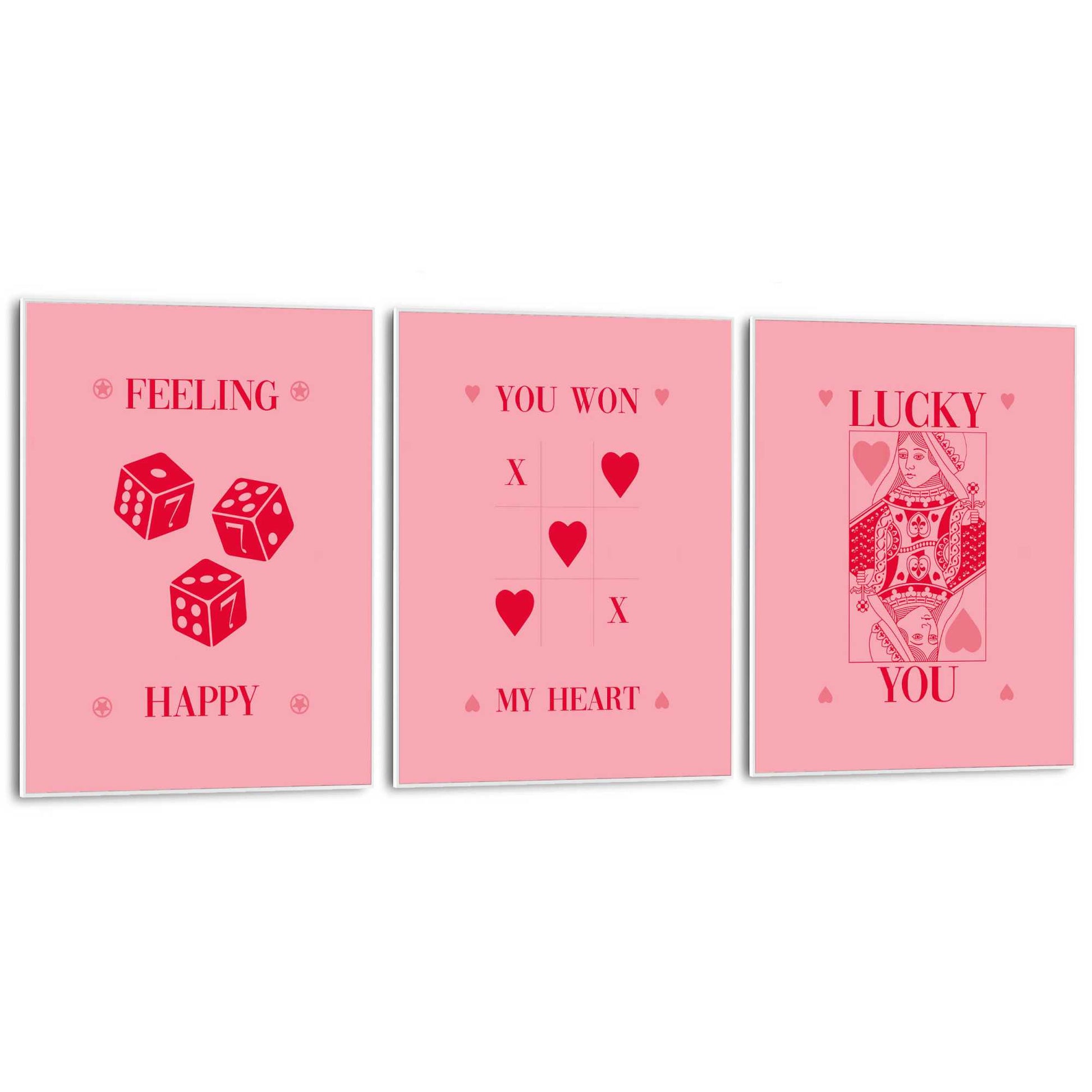 Framed in White Happy Cards 40x30