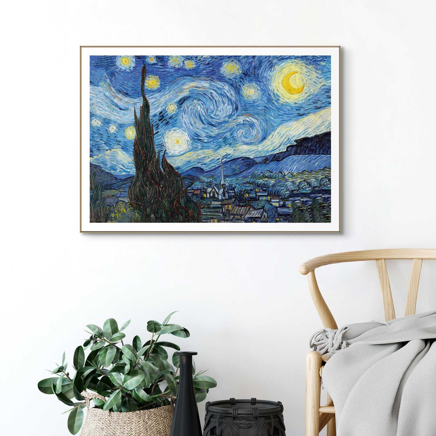 Framed in Wood Van Gogh - the starry night 50x70