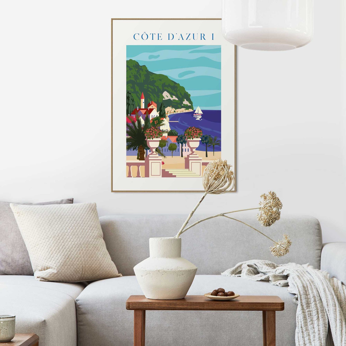 Framed in Wood Côte d'Azur I 70x50