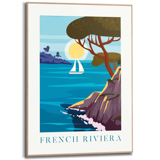 Framed in Wood French Riviera I 70x50