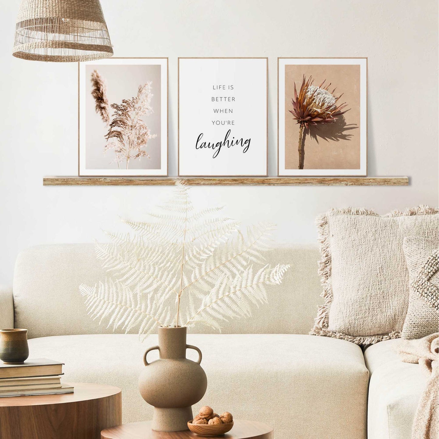 Framed in Wood Dried Flower Set 40x30