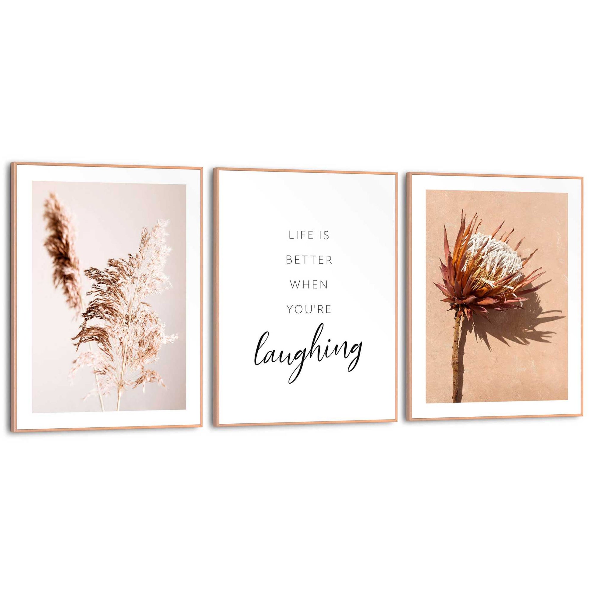 Framed in Wood Dried Flower Set 40x30