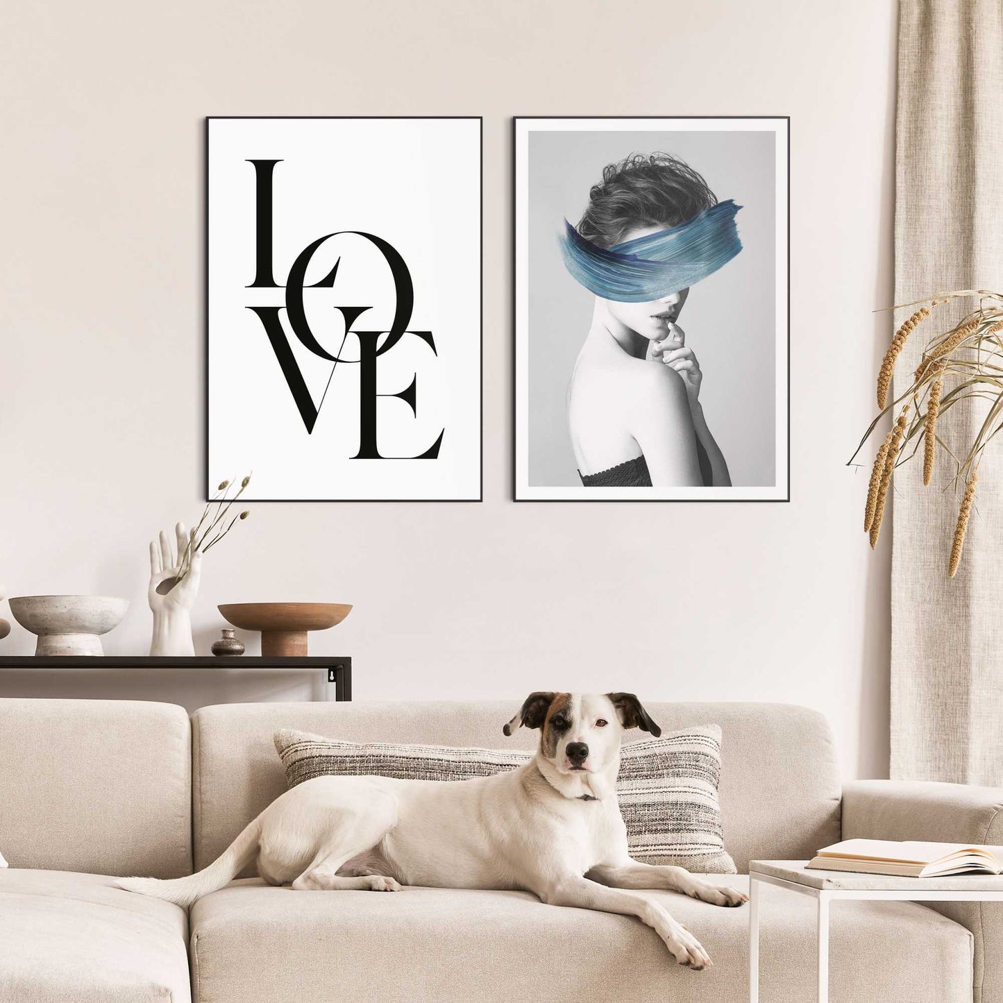 Framed in Black Blue Love 70x50
