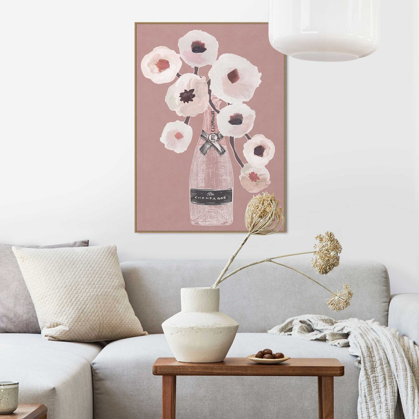 Framed in Wood Flowery Gin 70x50