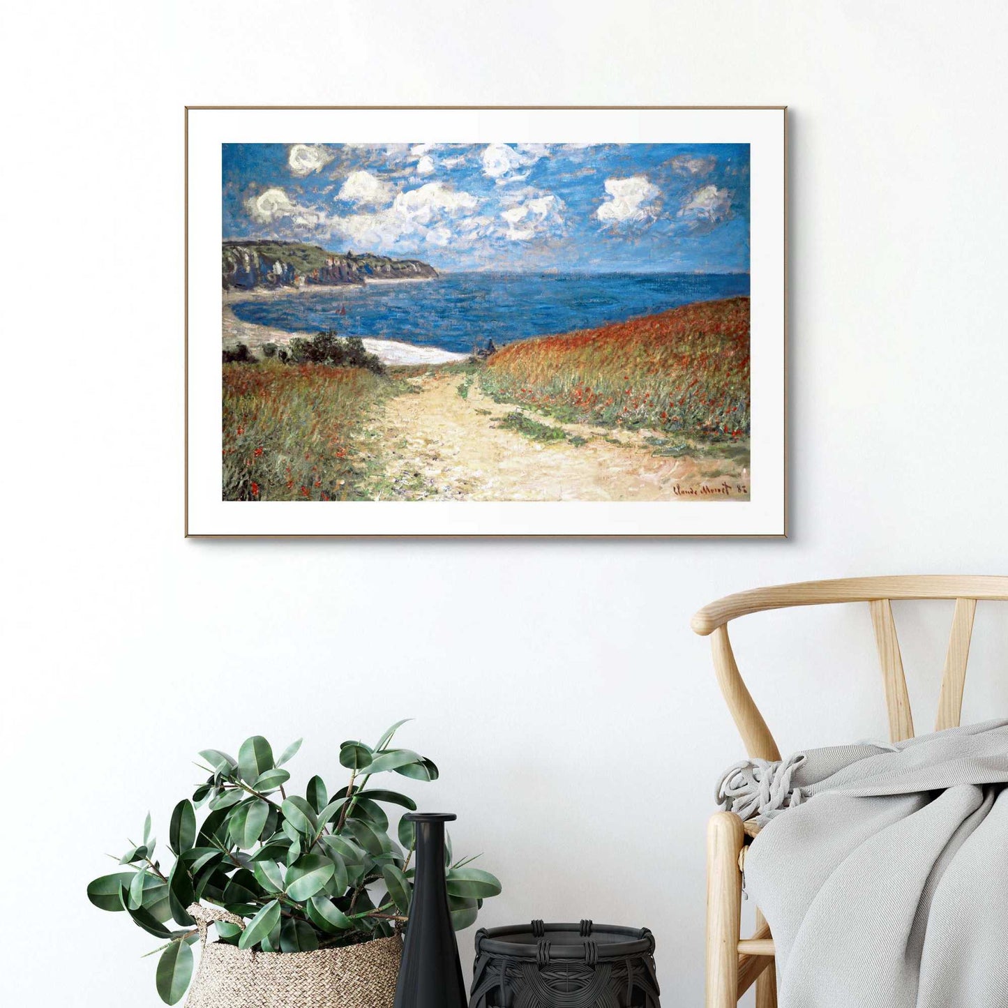 Framed in Wood Monet - alley near Pourville 50x70