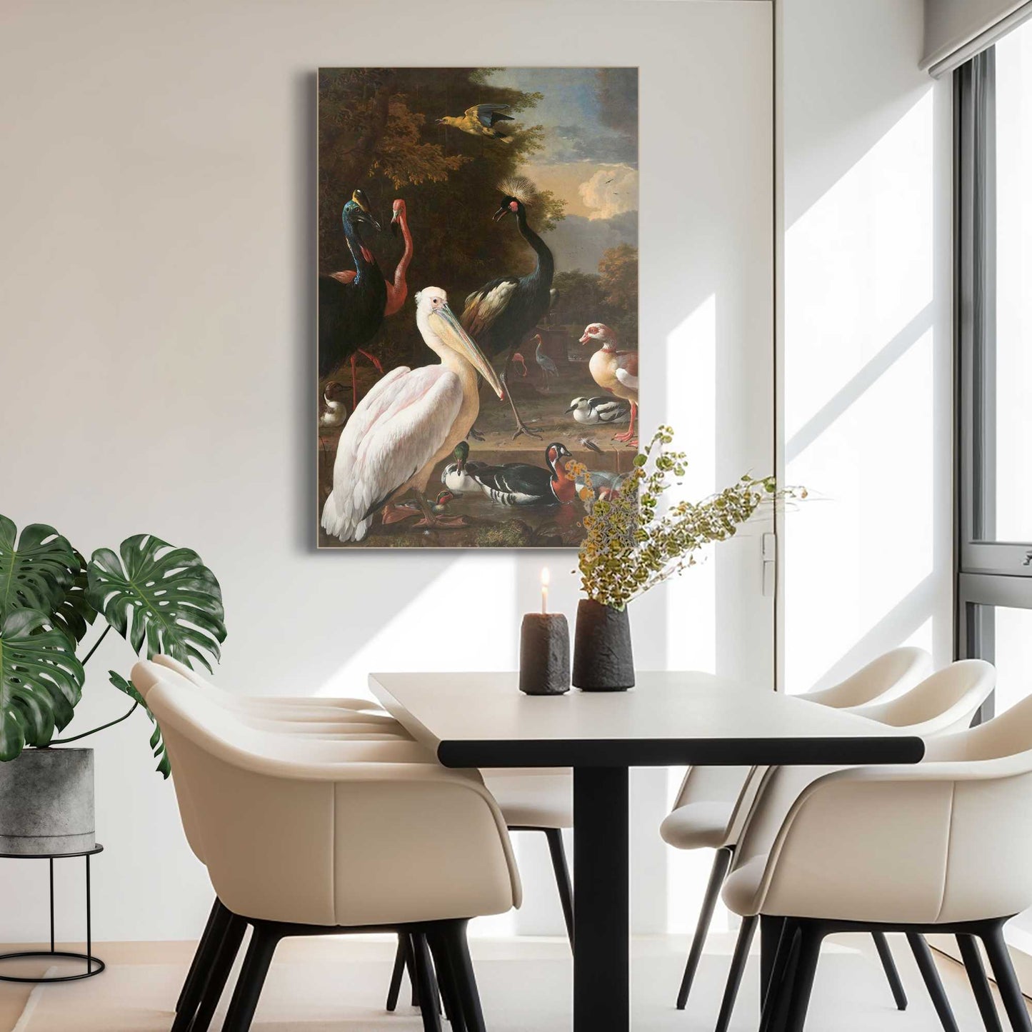 Framed Picture Melchior d'Hondecoeter - pelican 90x60