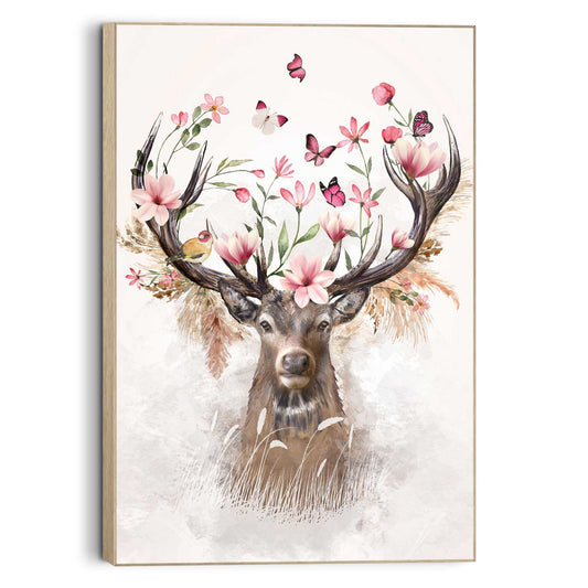 Framed Picture Soft Deer 90x60