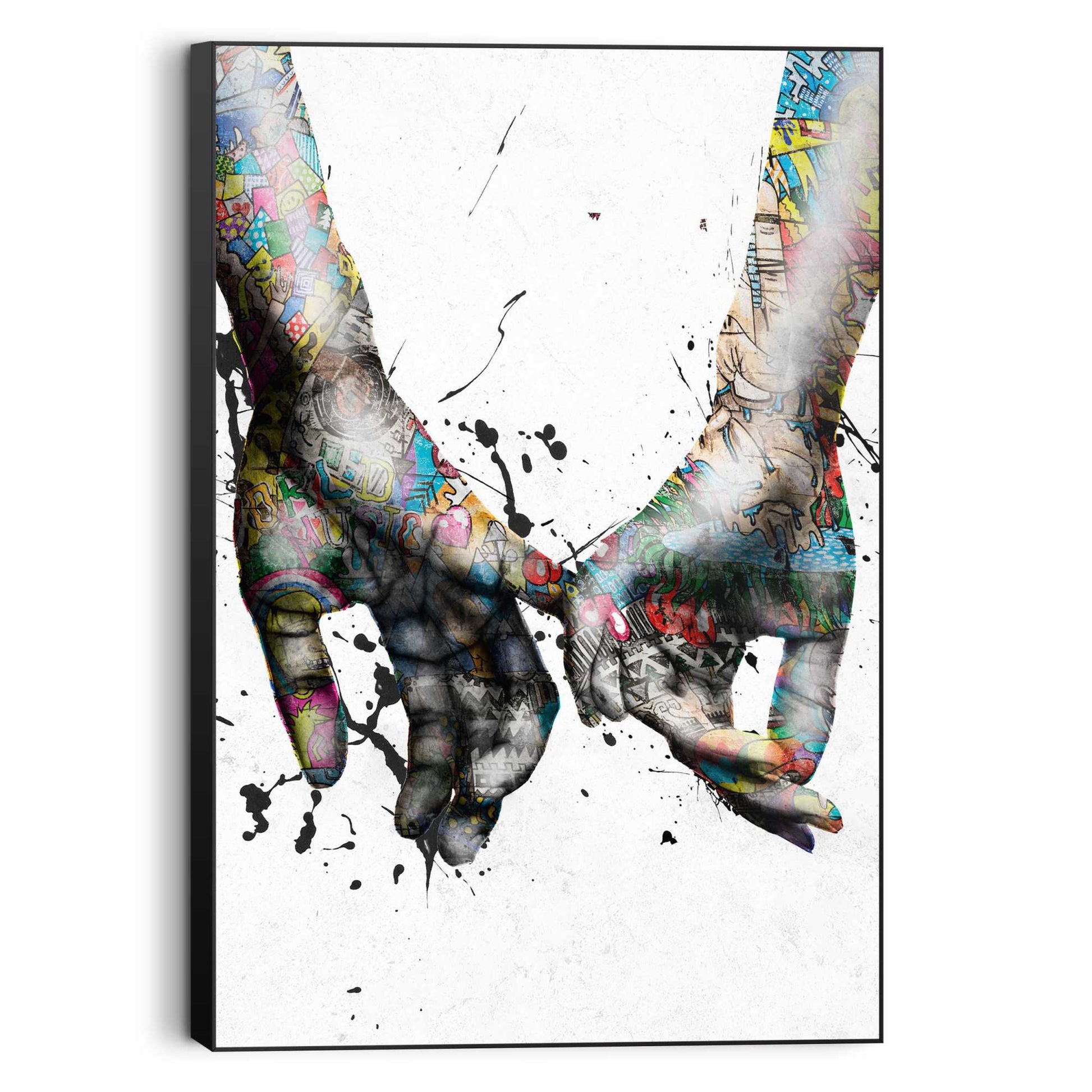 Framed Picture Loving Coloured Hands 90x60