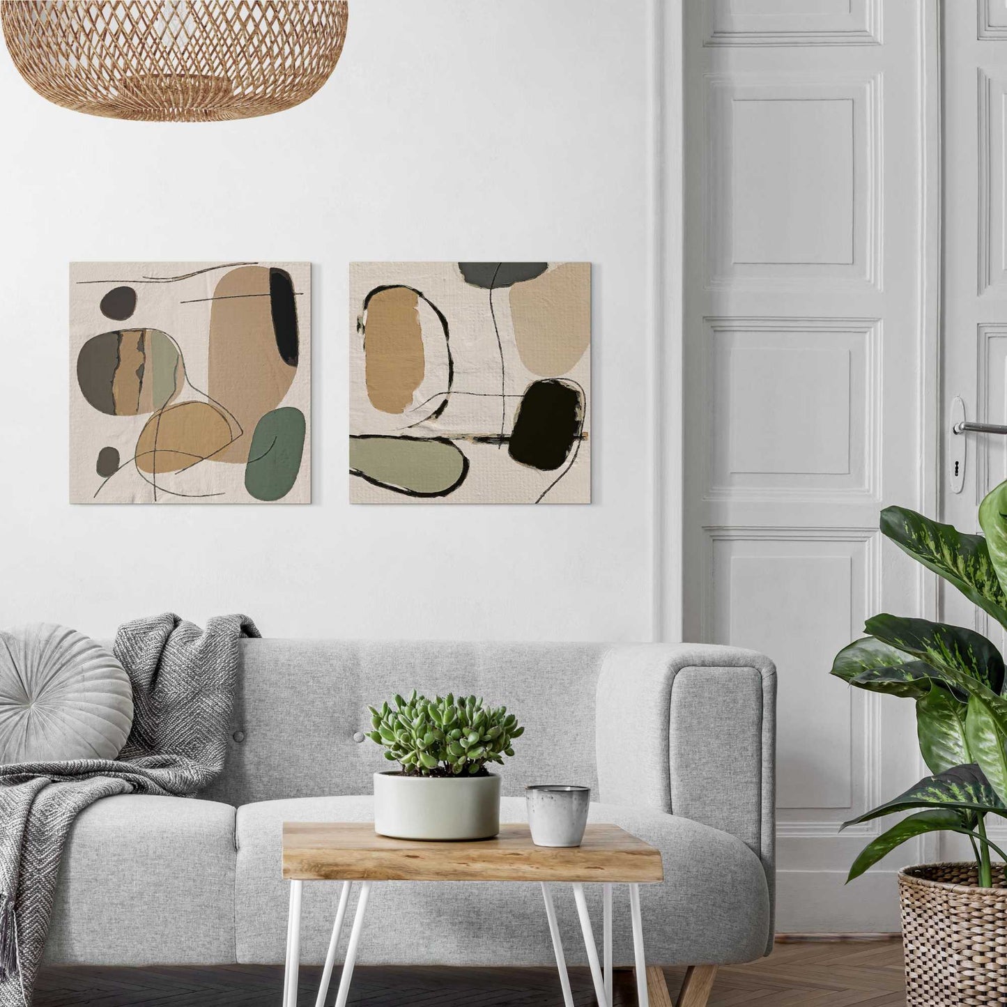 2 prints on Canvas Stone Abstract 50x50