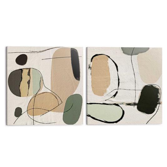 2 prints on Canvas Stone Abstract 50x50