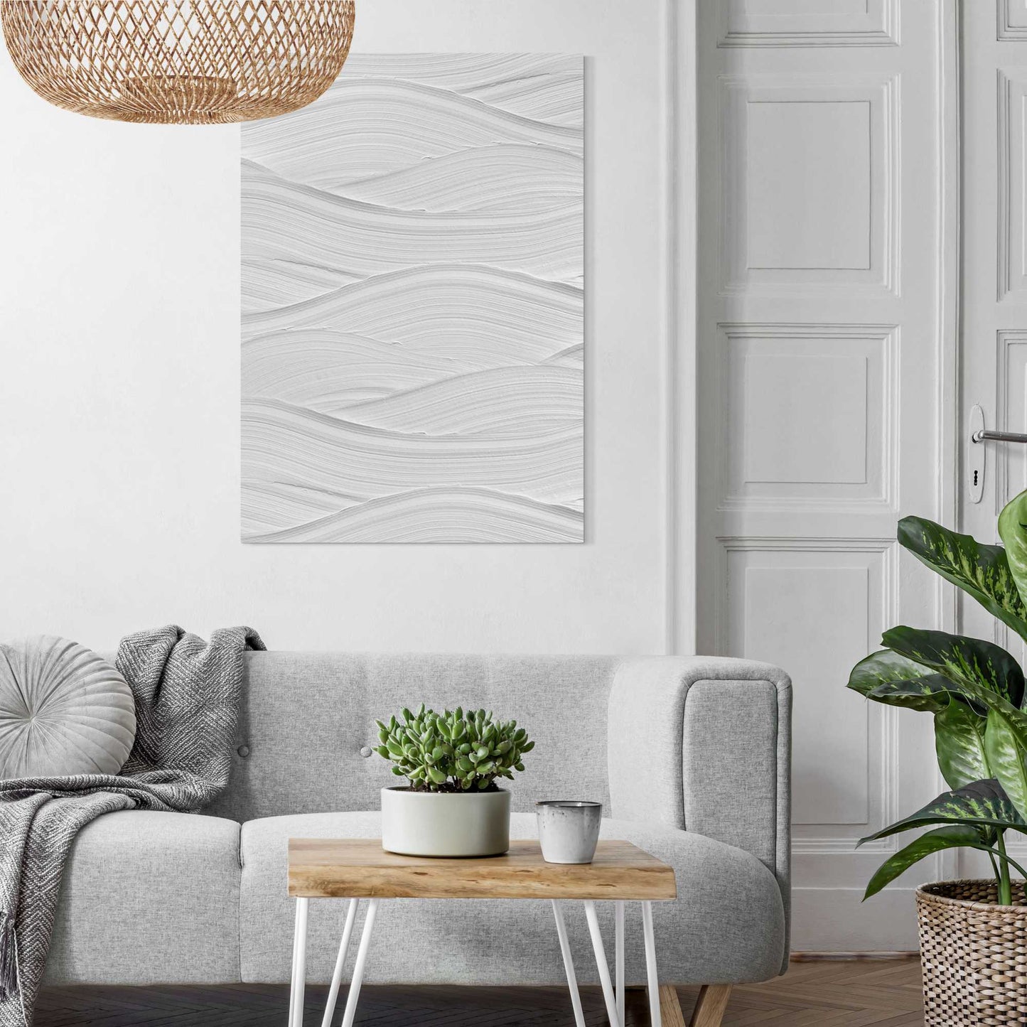 Canvas White Waves 100x70