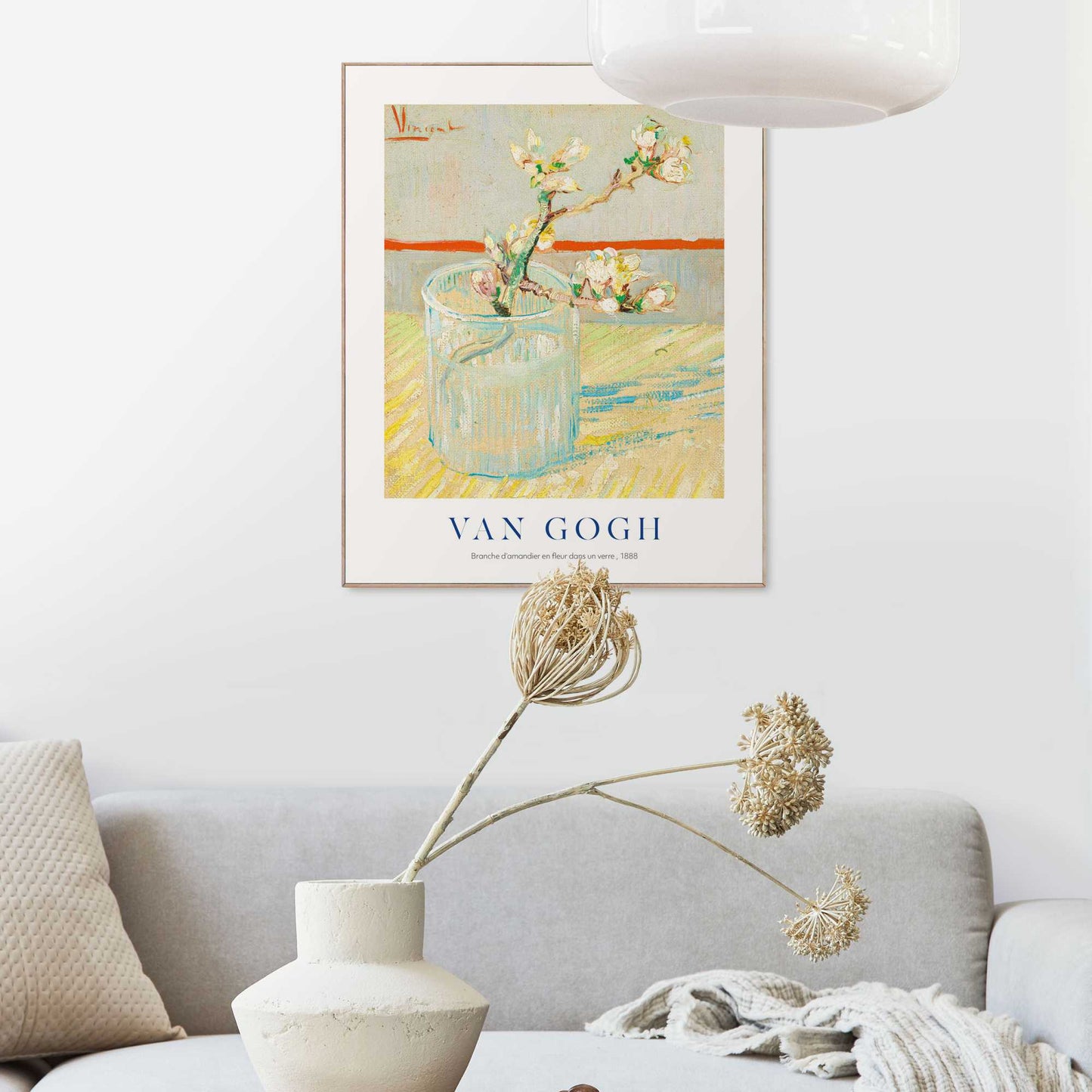 Framed in Wood Vincent van Gogh - vase with almondblossom 50x40