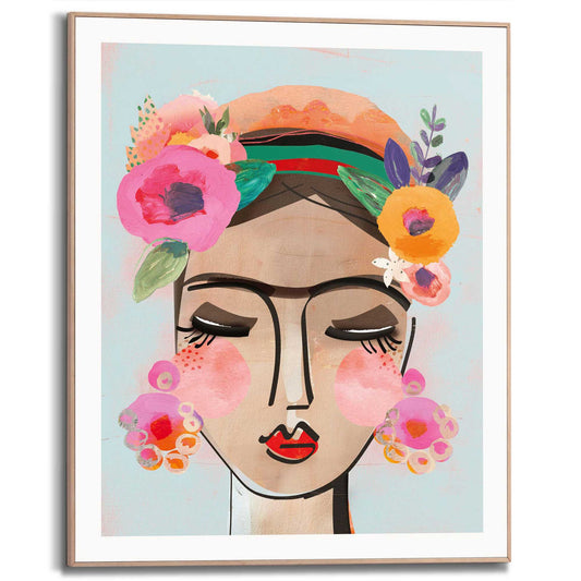 Framed in Wood Happy Portrait 50x40