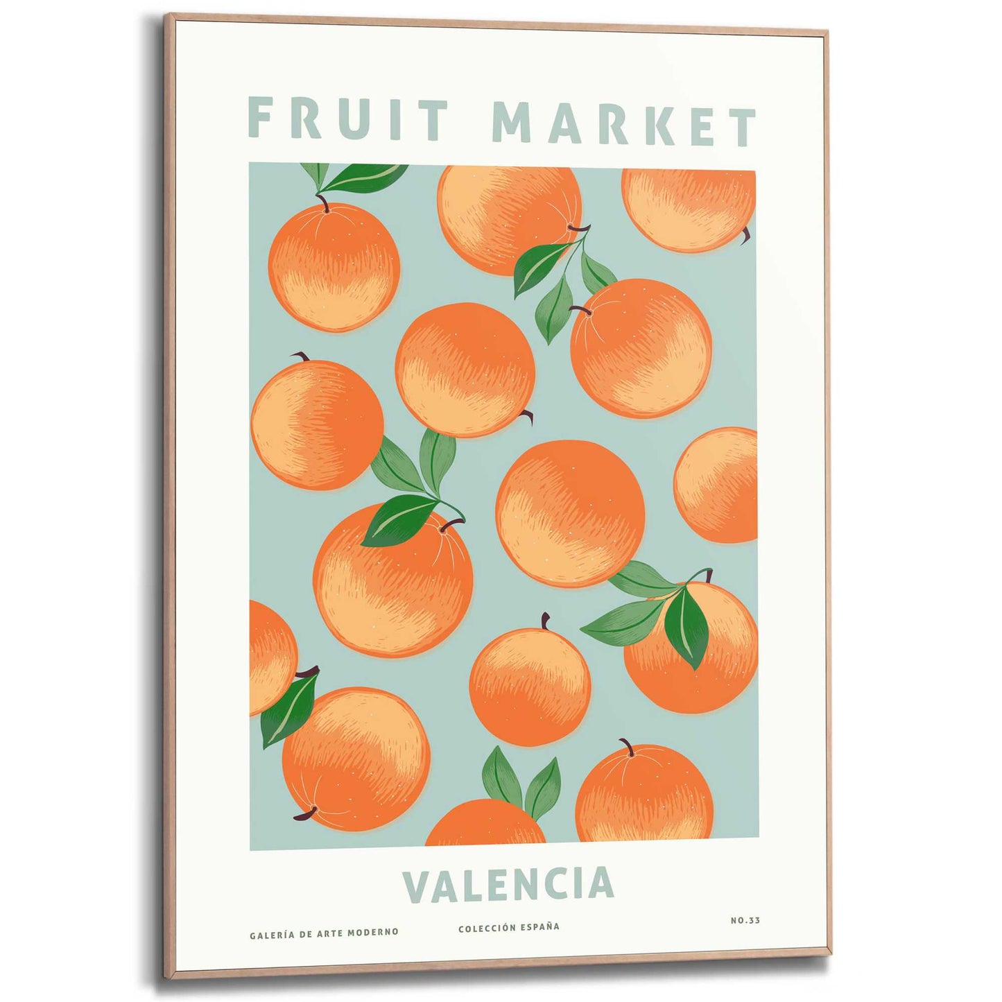 Framed in Wood Valencia Oranges 70x50