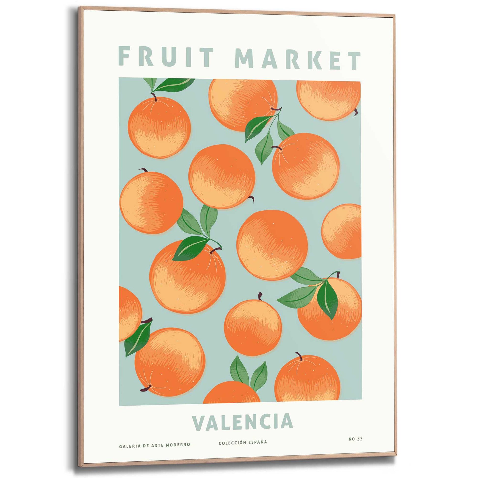 Framed in Wood Valencia Oranges 70x50