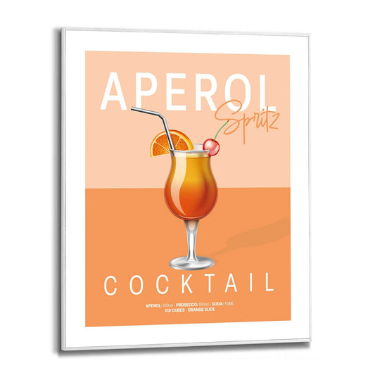 Framed in White Aperol Cocktail 50x40