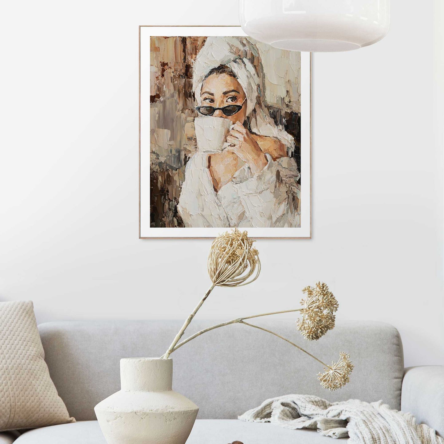 Framed in Wood Morning Coffee 50x40